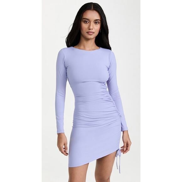 Susana Monaco Lavender Side Ruched Body-Con Minidress Women's Medium NWOT - Picture 1 of 9